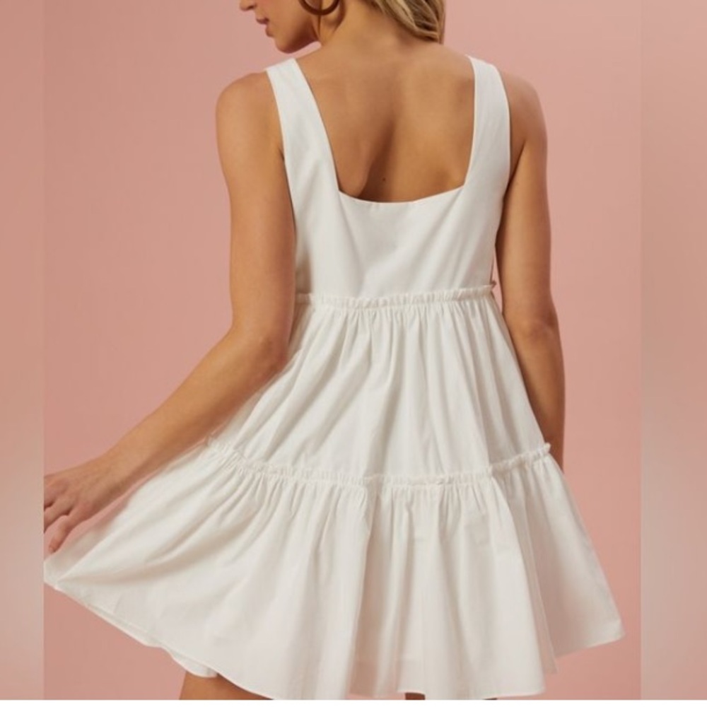 NWTS Cotton White Tiered Sleeveless Summer Dress